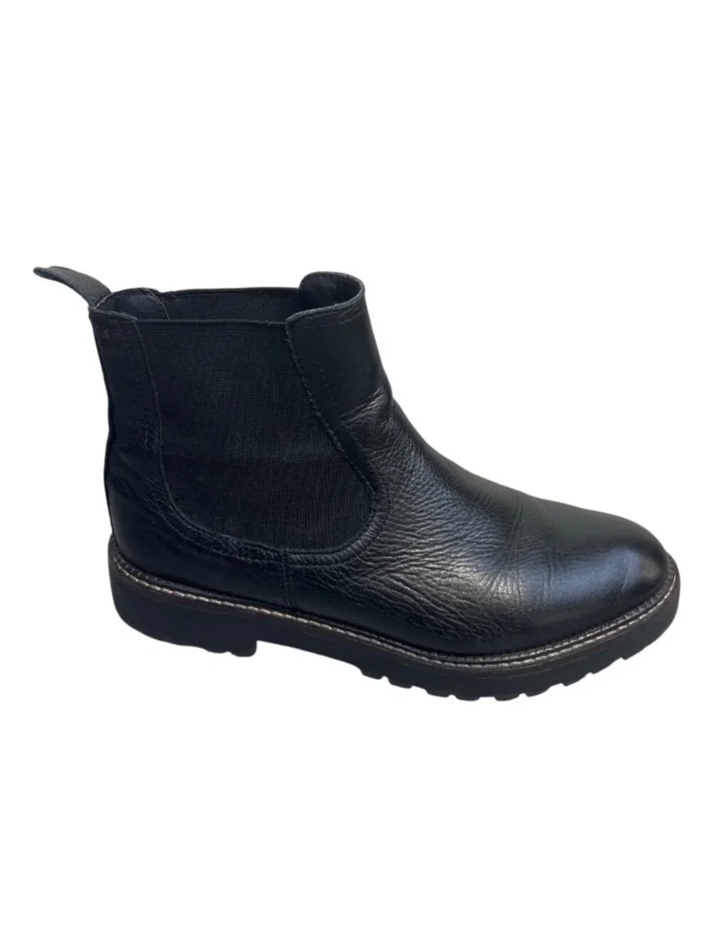 Caslon Miller Water Resistant Black Leather Chelsea Lug Boots Women's Sz 8.5